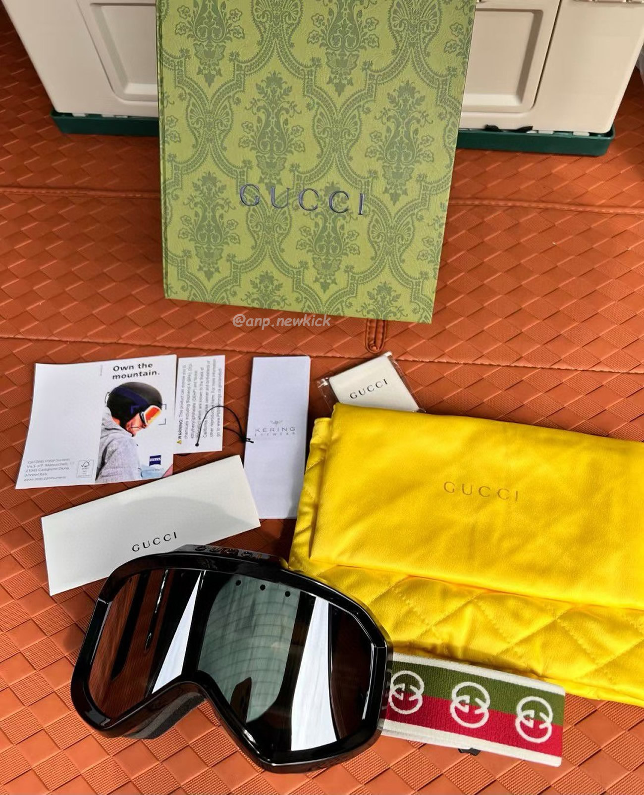 Gucci Ski Goggle Black Pink Olive Green White (12) - newkick.app